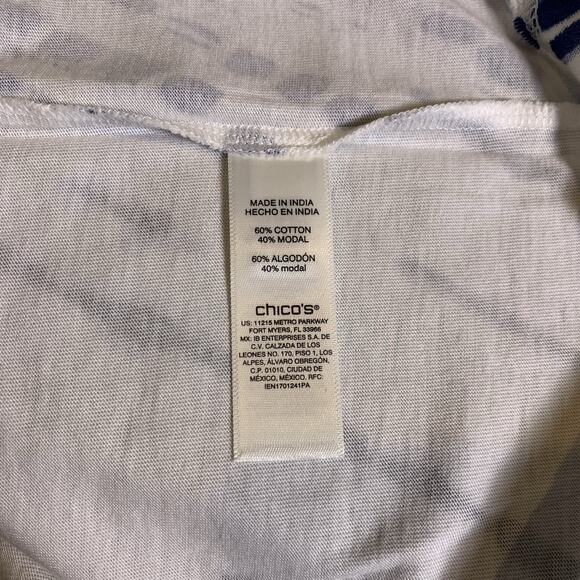 Chico's Tee NWT Size 4 (2X) Artistic Modern Boho Americana Rhinestone Sequined - Picture 3 of 5